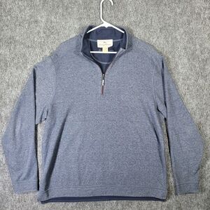 Tommy Bahama Men's L Quarter Zip Pullover Sweater Sweatshirt Reversible Blue